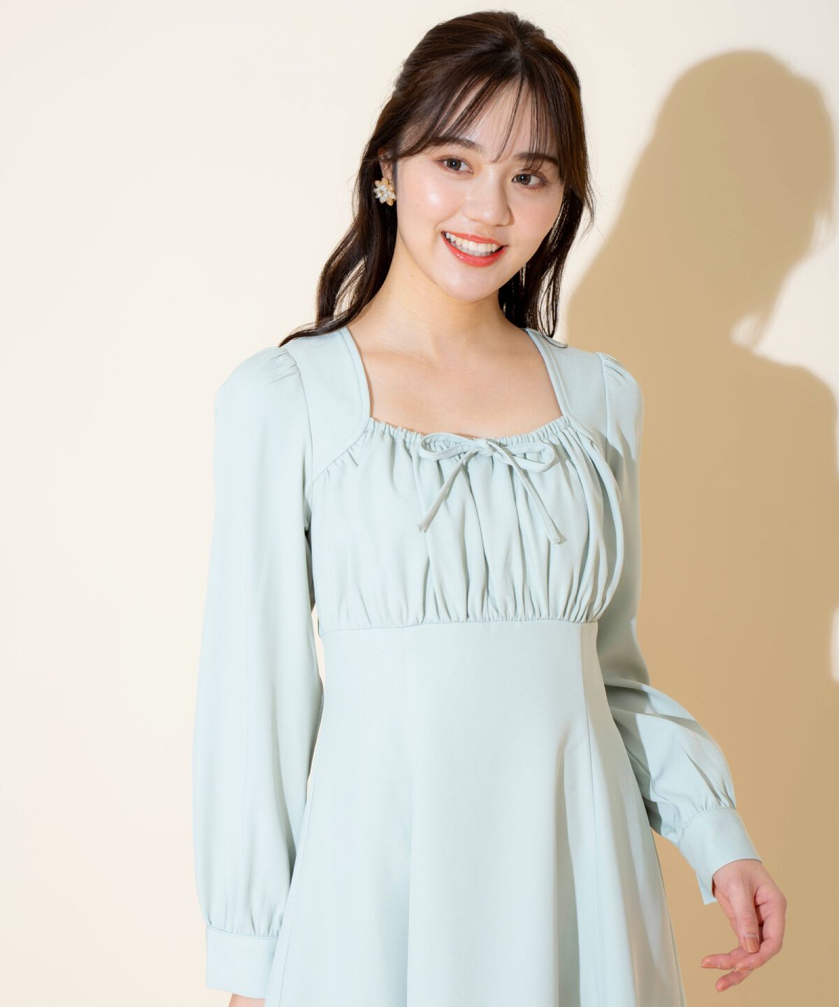 WILLSELECTION「ギャザーリボンフレアミニワンピース」|ワンピース|