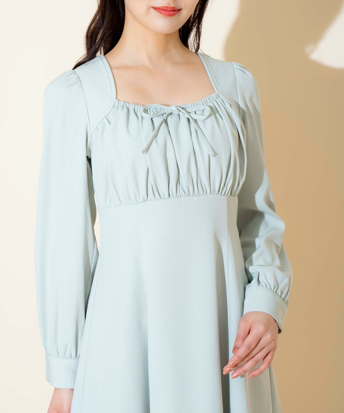 WILLSELECTION「ギャザーリボンフレアミニワンピース」|ワンピース|