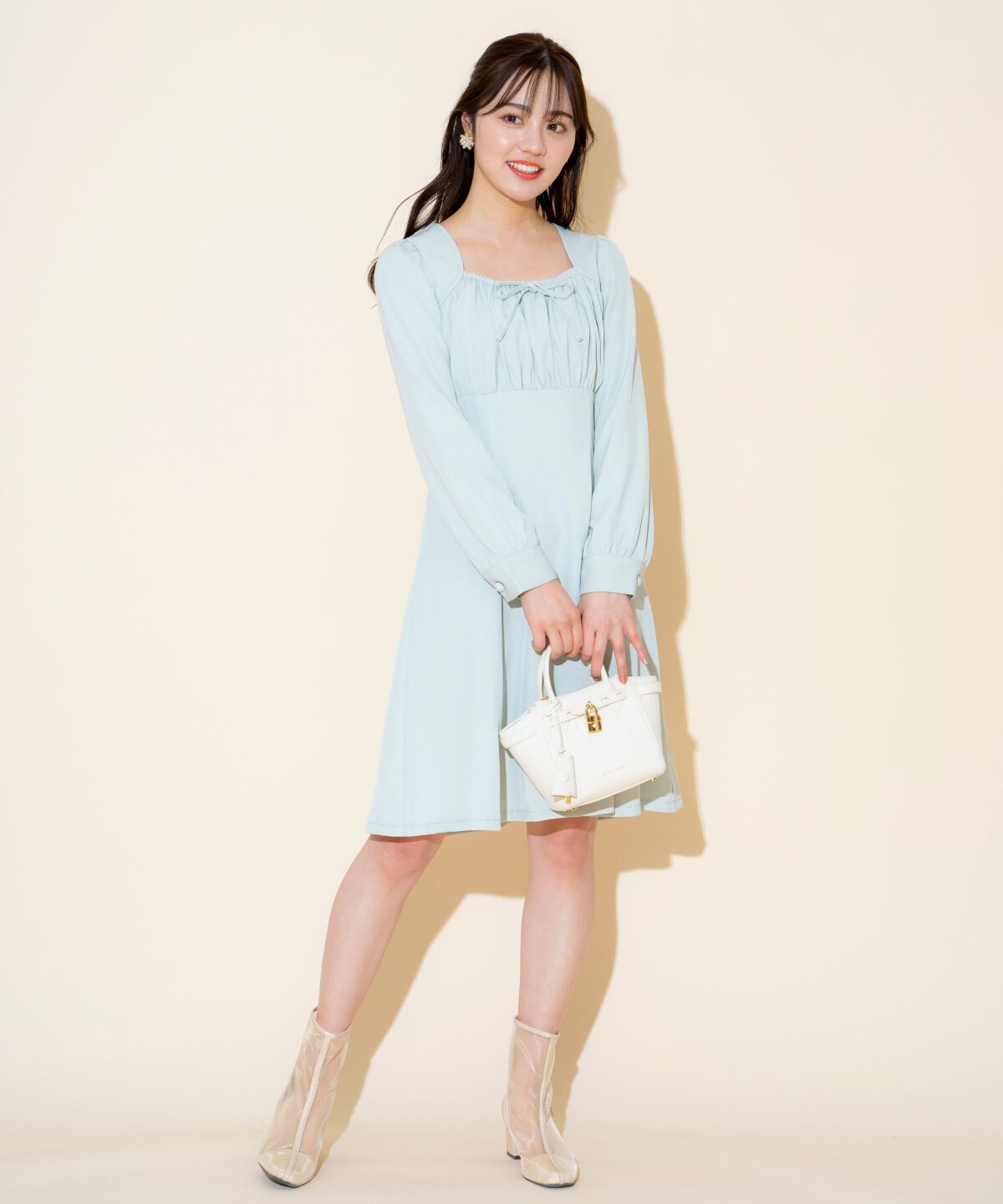 WILLSELECTION「ギャザーリボンフレアミニワンピース」|ワンピース|