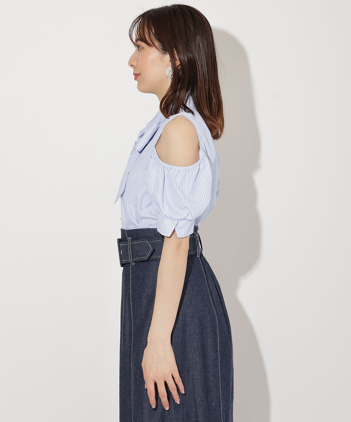 WILLSELECTION「オープンショルダーリボンタイブラウス」|シャツ・ブラウス|