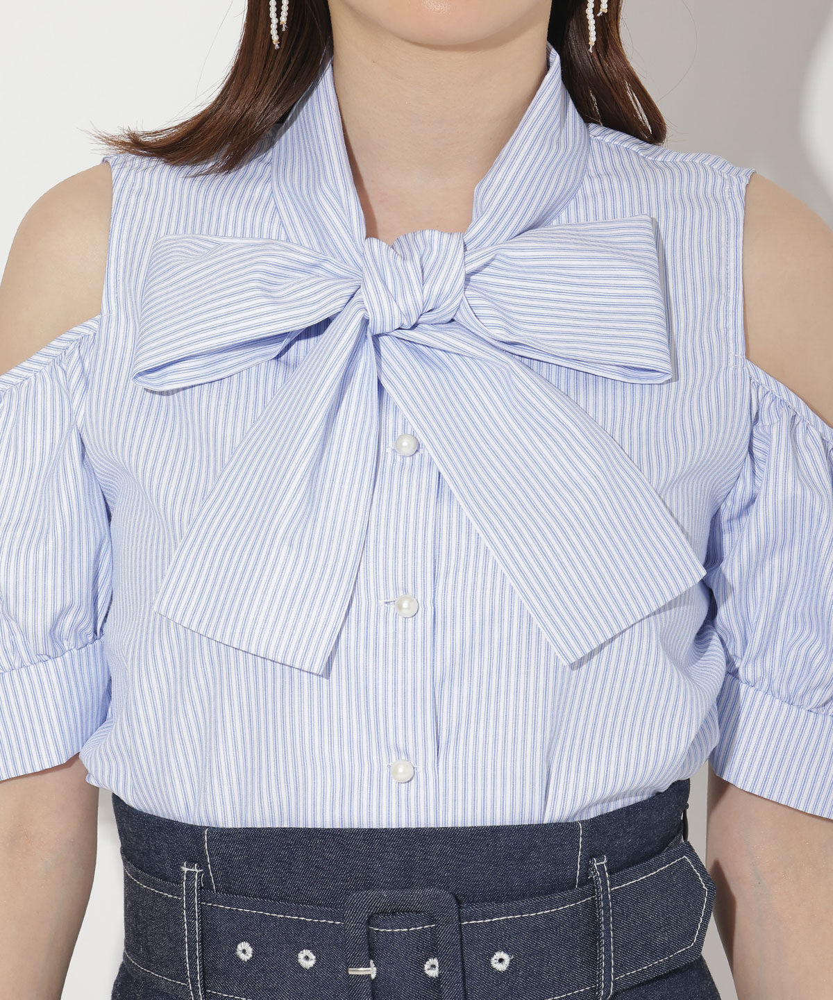 WILLSELECTION「オープンショルダーリボンタイブラウス」|シャツ・ブラウス|