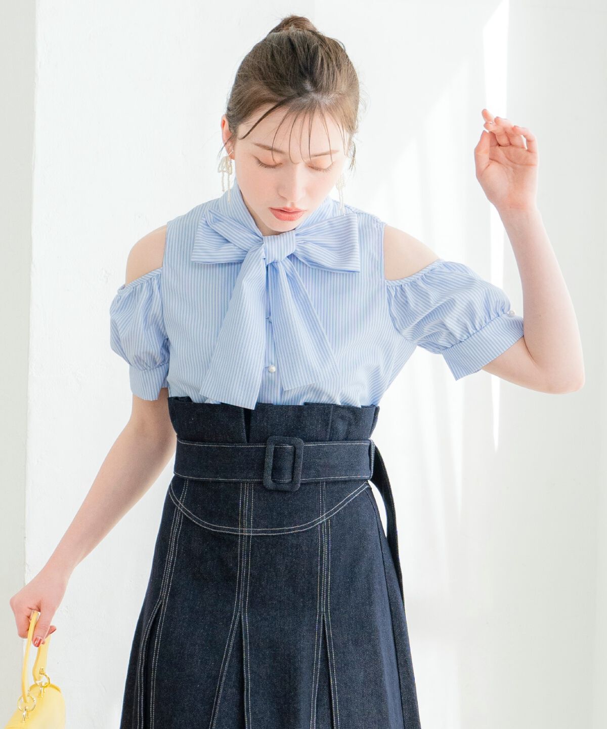 WILLSELECTION「オープンショルダーリボンタイブラウス」|シャツ・ブラウス|