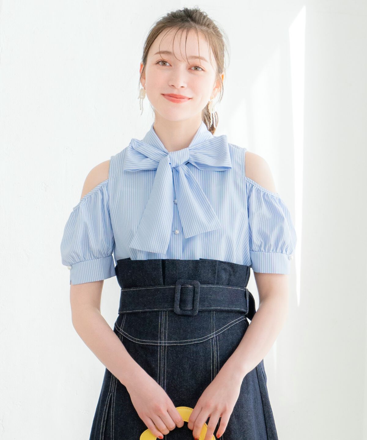 WILLSELECTION「オープンショルダーリボンタイブラウス」|シャツ・ブラウス|