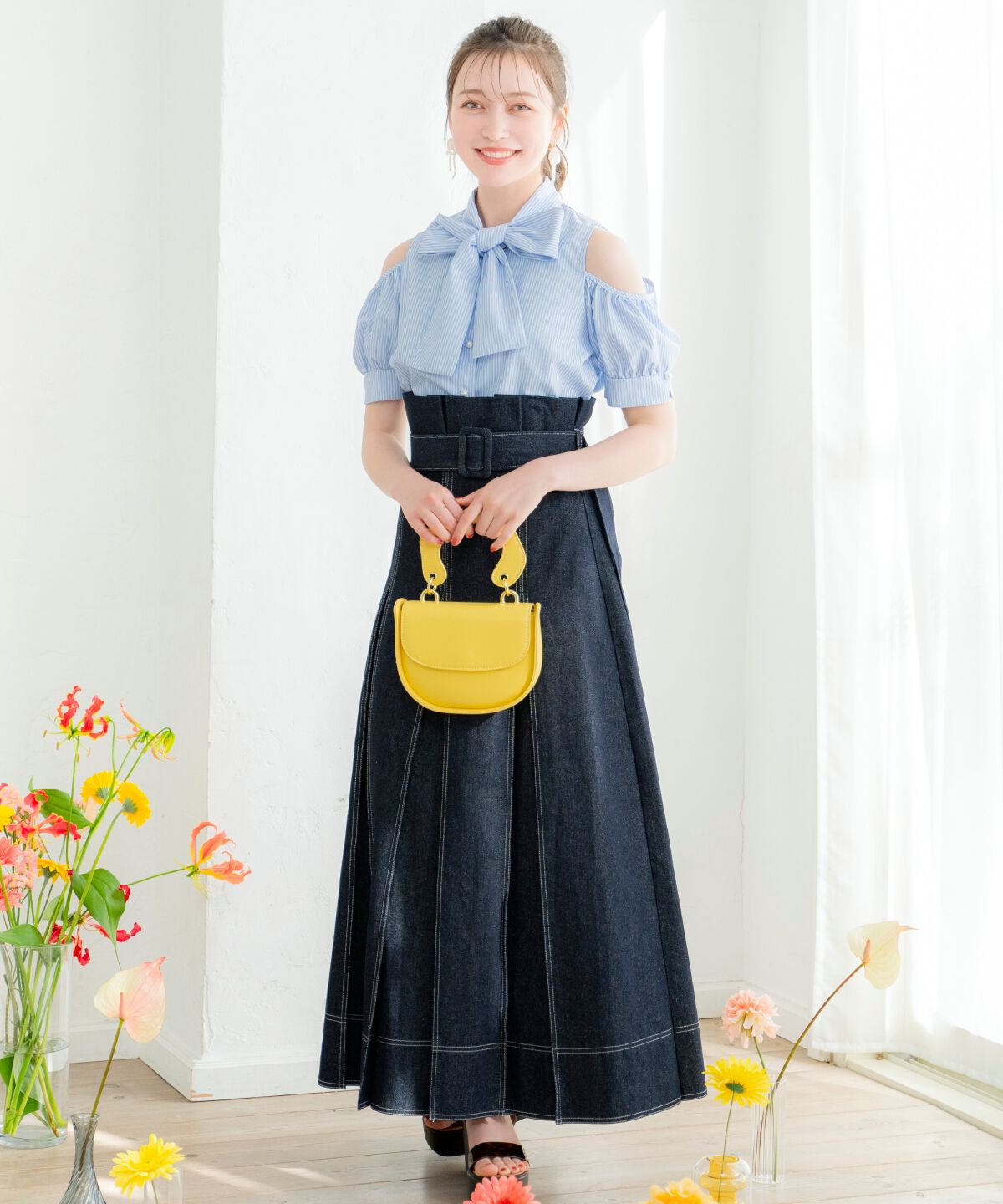 WILLSELECTION「オープンショルダーリボンタイブラウス」|シャツ・ブラウス|