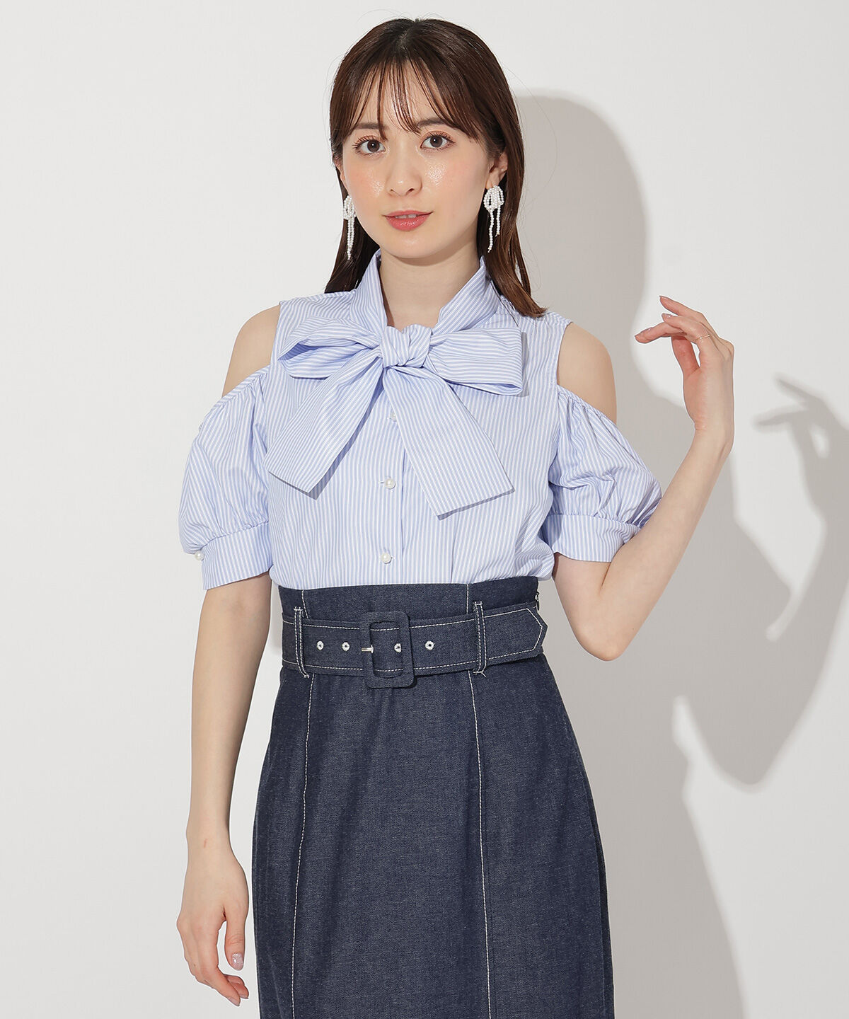 WILLSELECTION「オープンショルダーリボンタイブラウス」|シャツ・ブラウス|