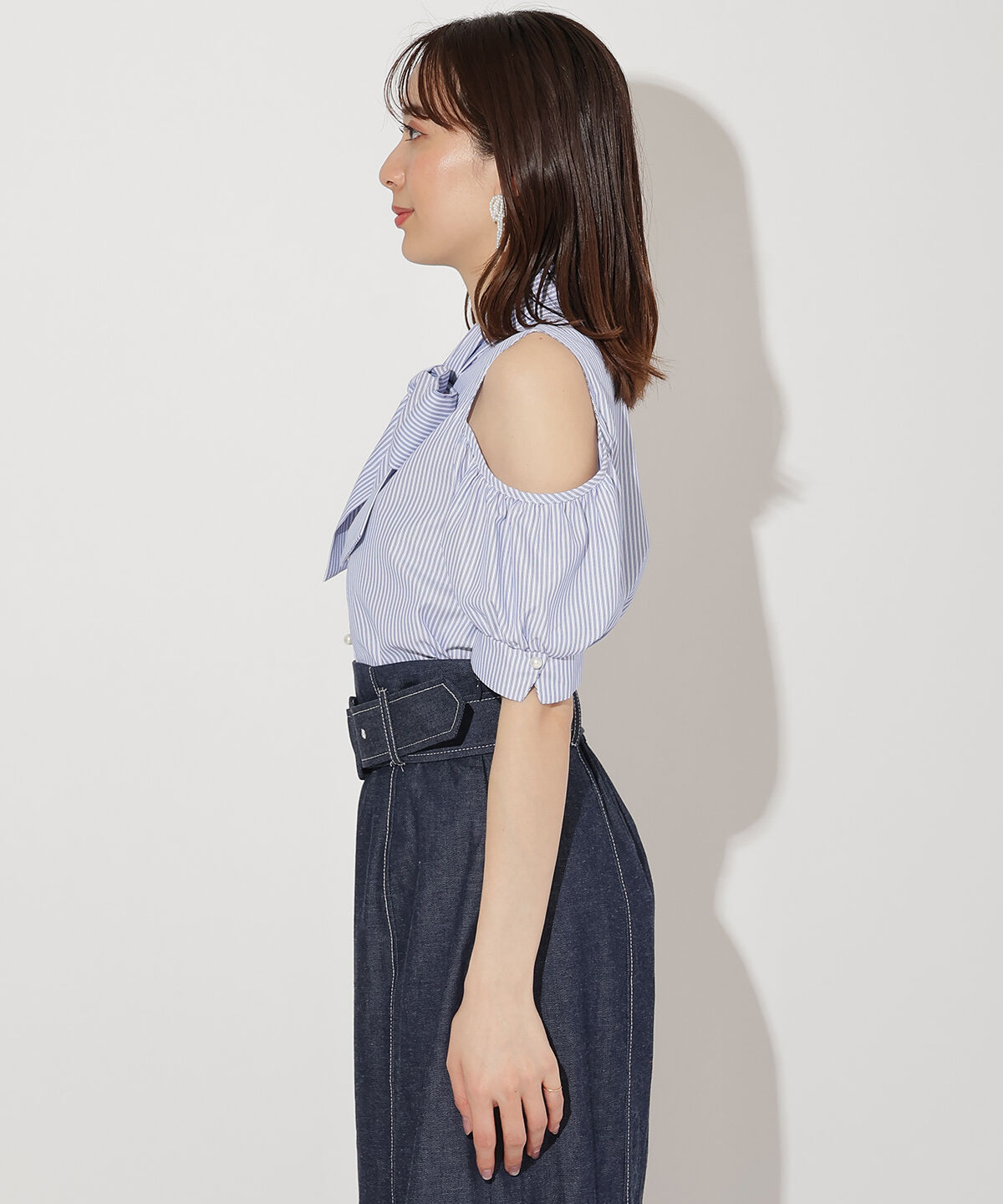 WILLSELECTION「オープンショルダーリボンタイブラウス」|シャツ・ブラウス|