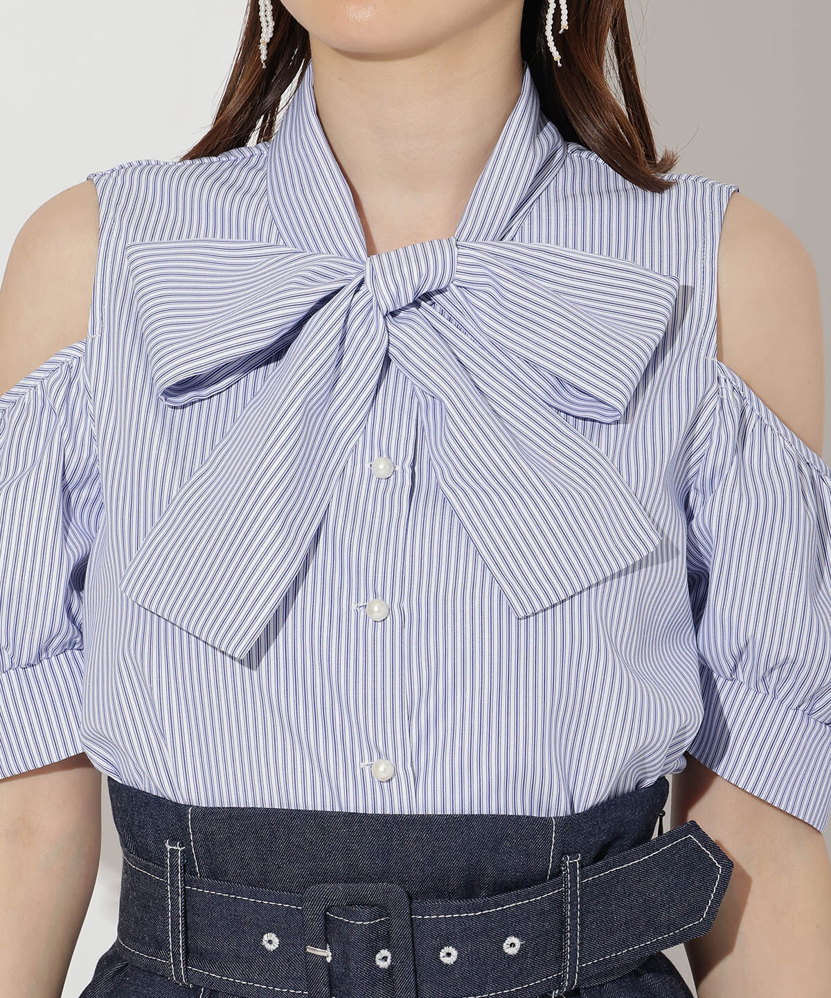 WILLSELECTION「オープンショルダーリボンタイブラウス」|シャツ・ブラウス|