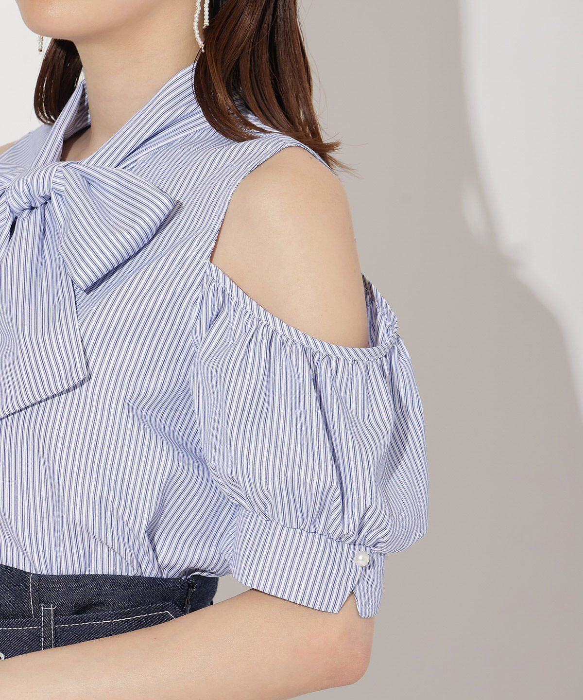 WILLSELECTION「オープンショルダーリボンタイブラウス」|シャツ・ブラウス|