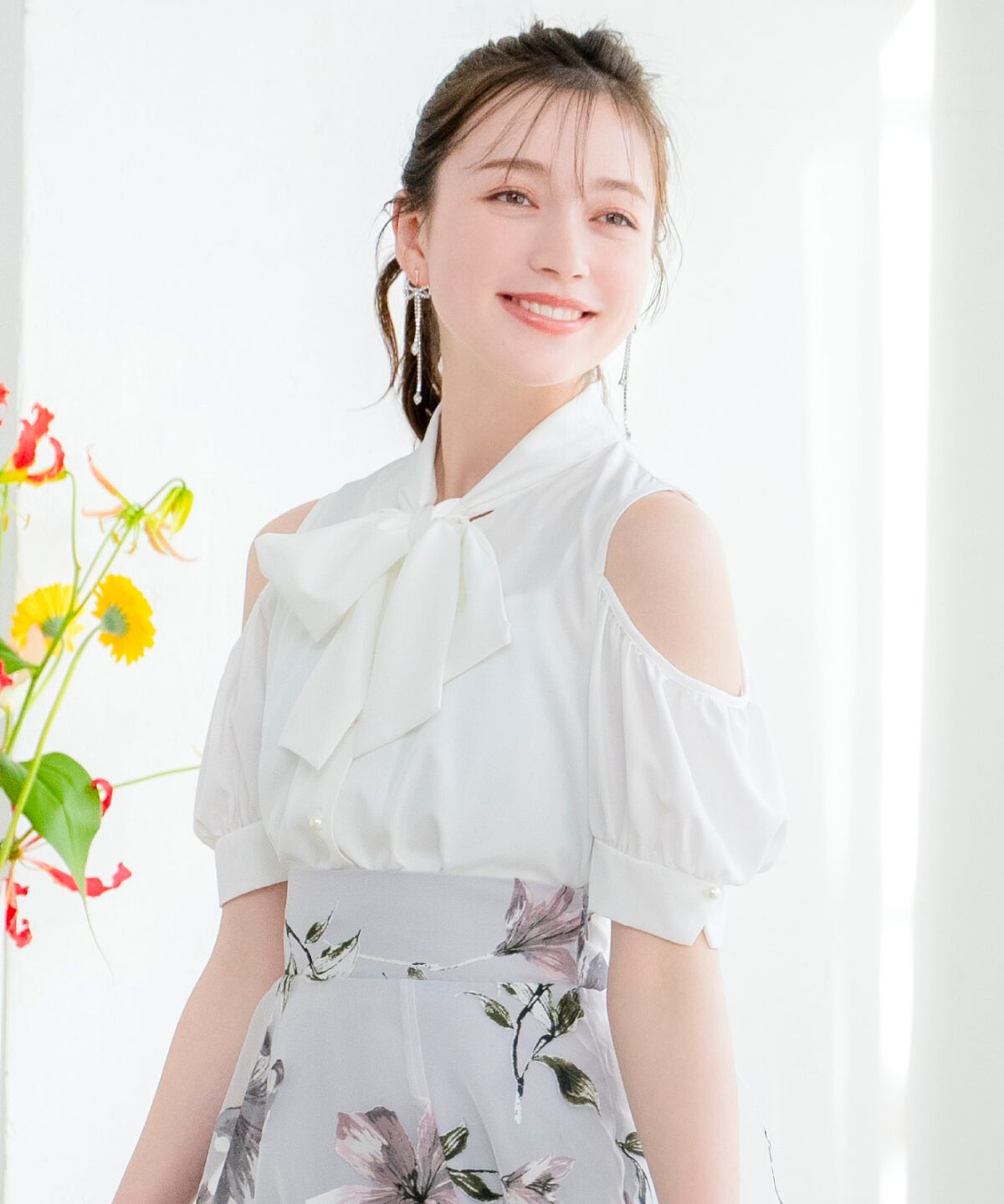 WILLSELECTION「オープンショルダーリボンタイブラウス」|シャツ・ブラウス|