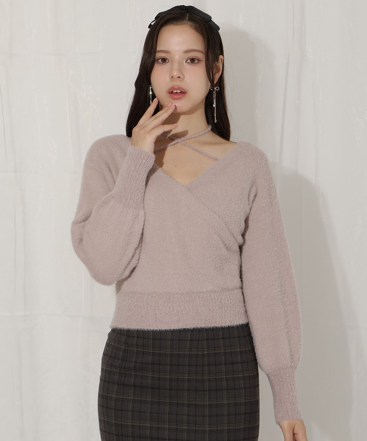 WILLSELECTION「クロスネックカシュクールフェザーニット」|ニット・セーター|