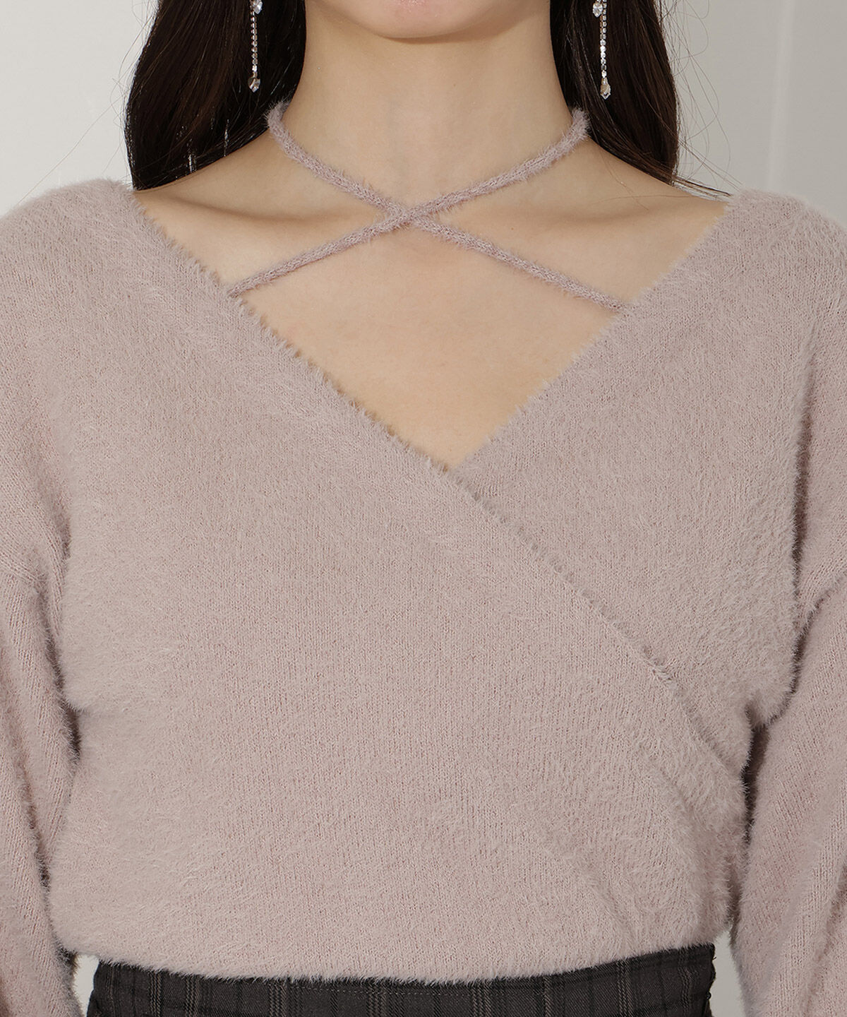 WILLSELECTION「クロスネックカシュクールフェザーニット」|ニット・セーター|