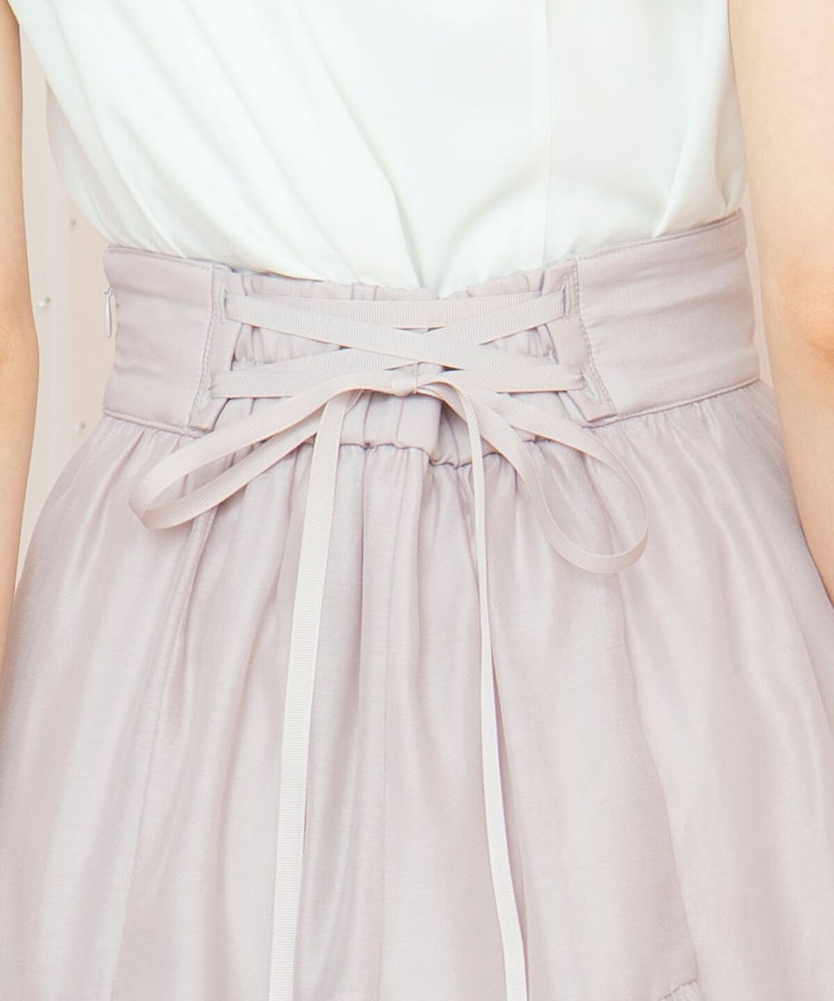 WILLSELECTION「ギャザー切替シアースカート」|フレア|