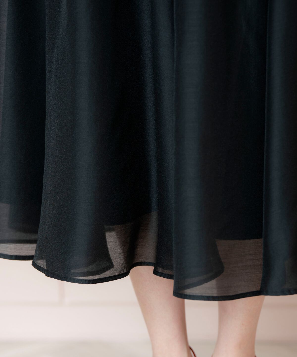 WILLSELECTION「ギャザー切替シアースカート」|フレア|