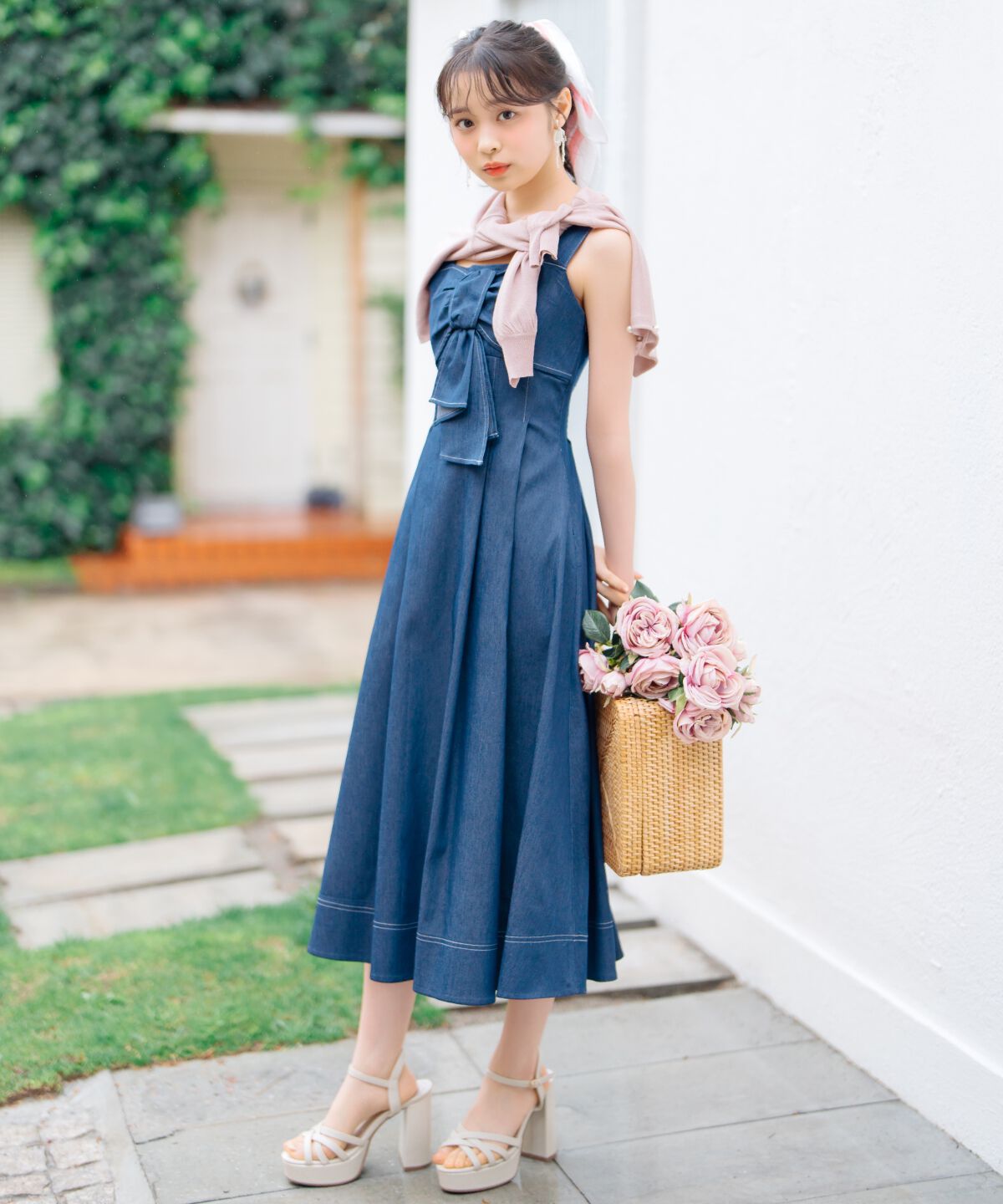 WILLSELECTION「ドレープリボンノースリーブワンピース」|ワンピース|