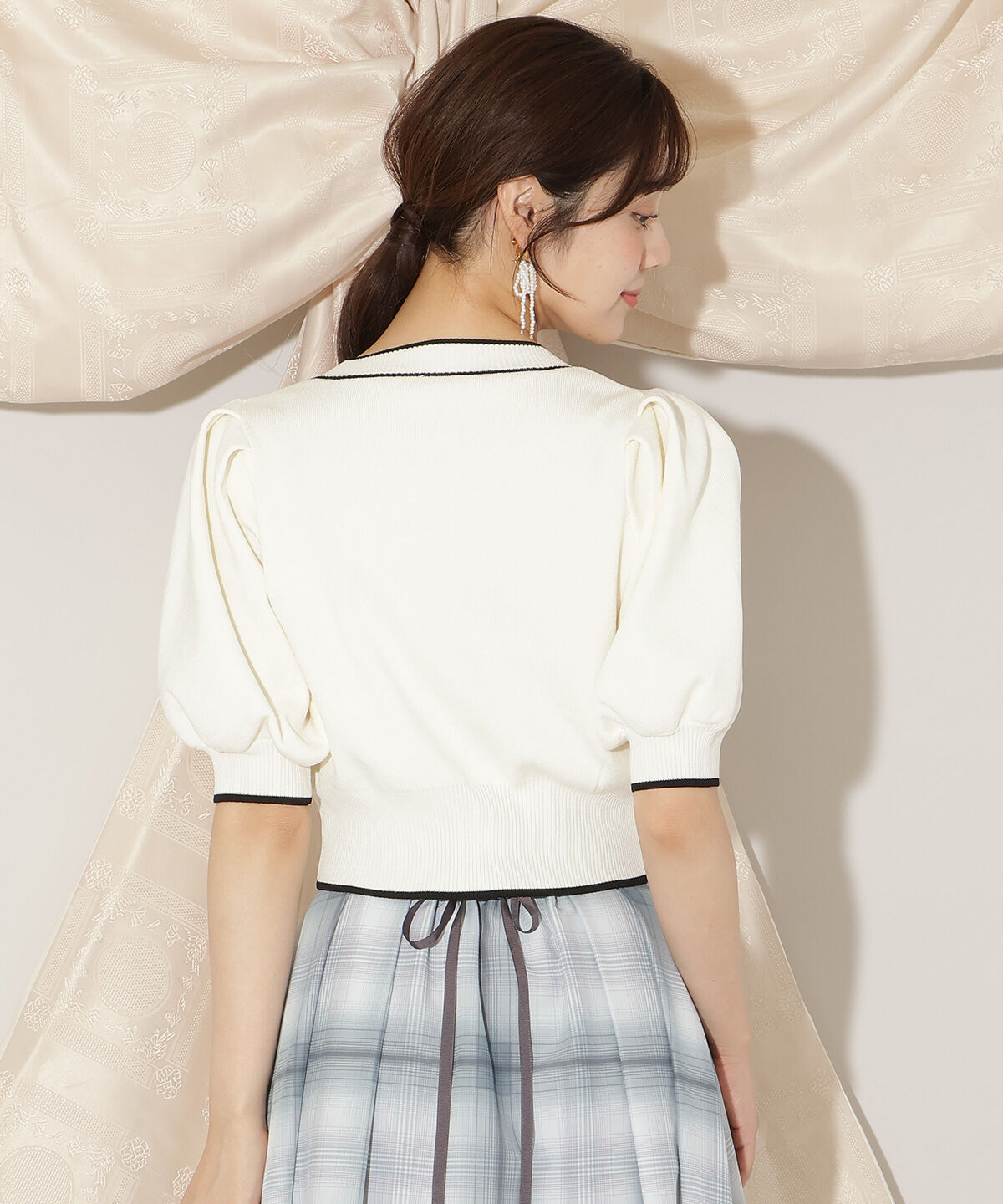 WILLSELECTION「配色ラインタックスリーブカーディガン」|カーディガン|