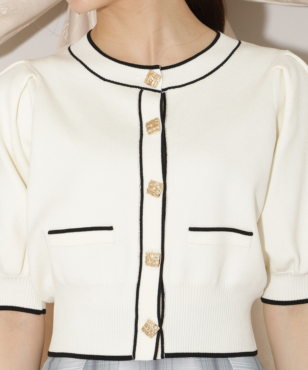 WILLSELECTION「配色ラインタックスリーブカーディガン」|カーディガン|