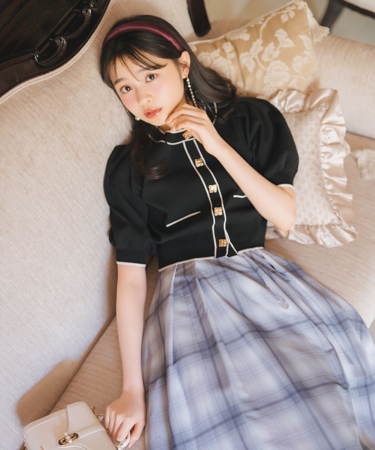 WILLSELECTION「配色ラインタックスリーブカーディガン」|カーディガン|