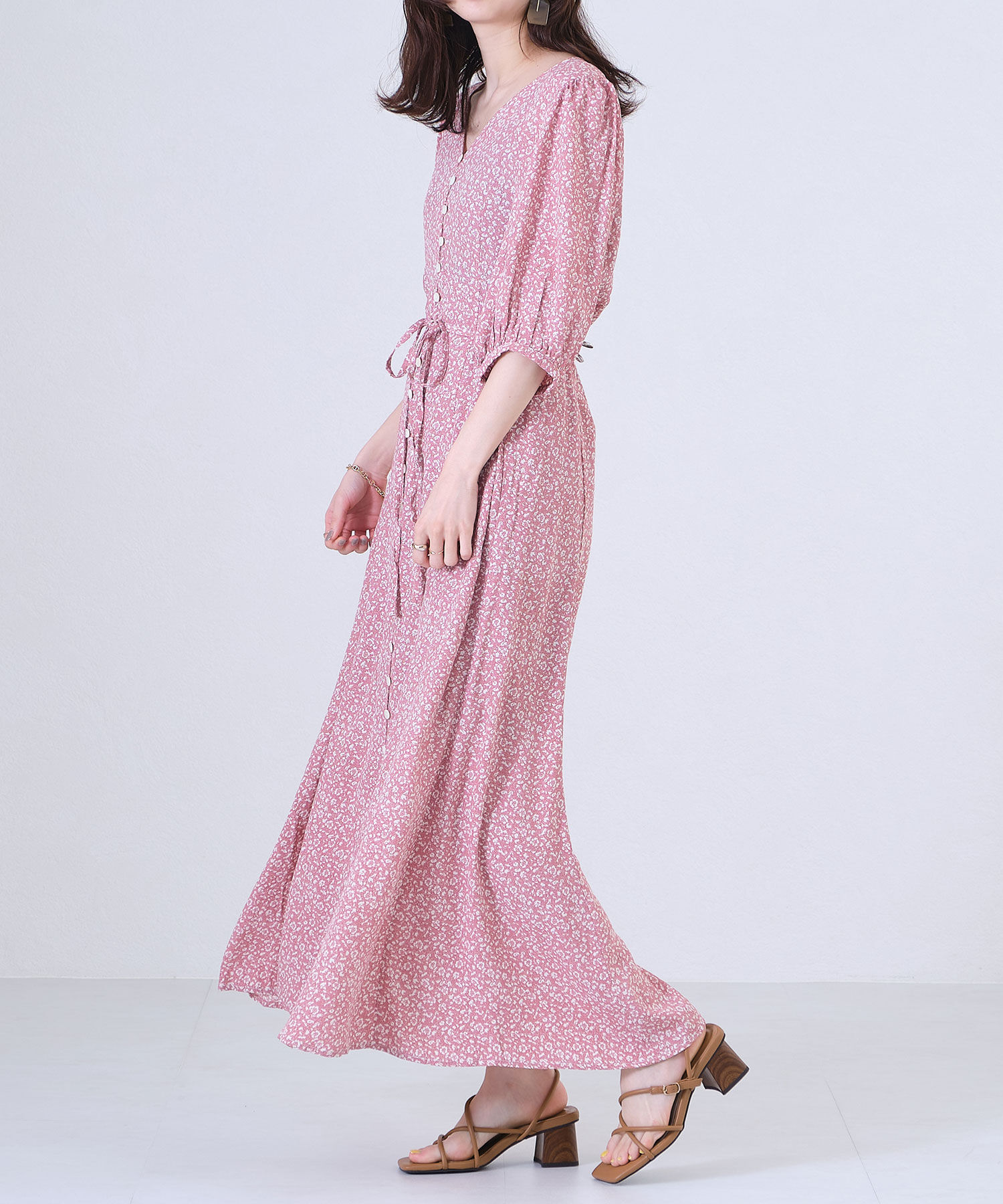 ORiental TRaffic「【アウトレット価格】チューブストラップウッドヒールサンダル/21216 トレンド 人気 ヒール7cm」|サンダル|