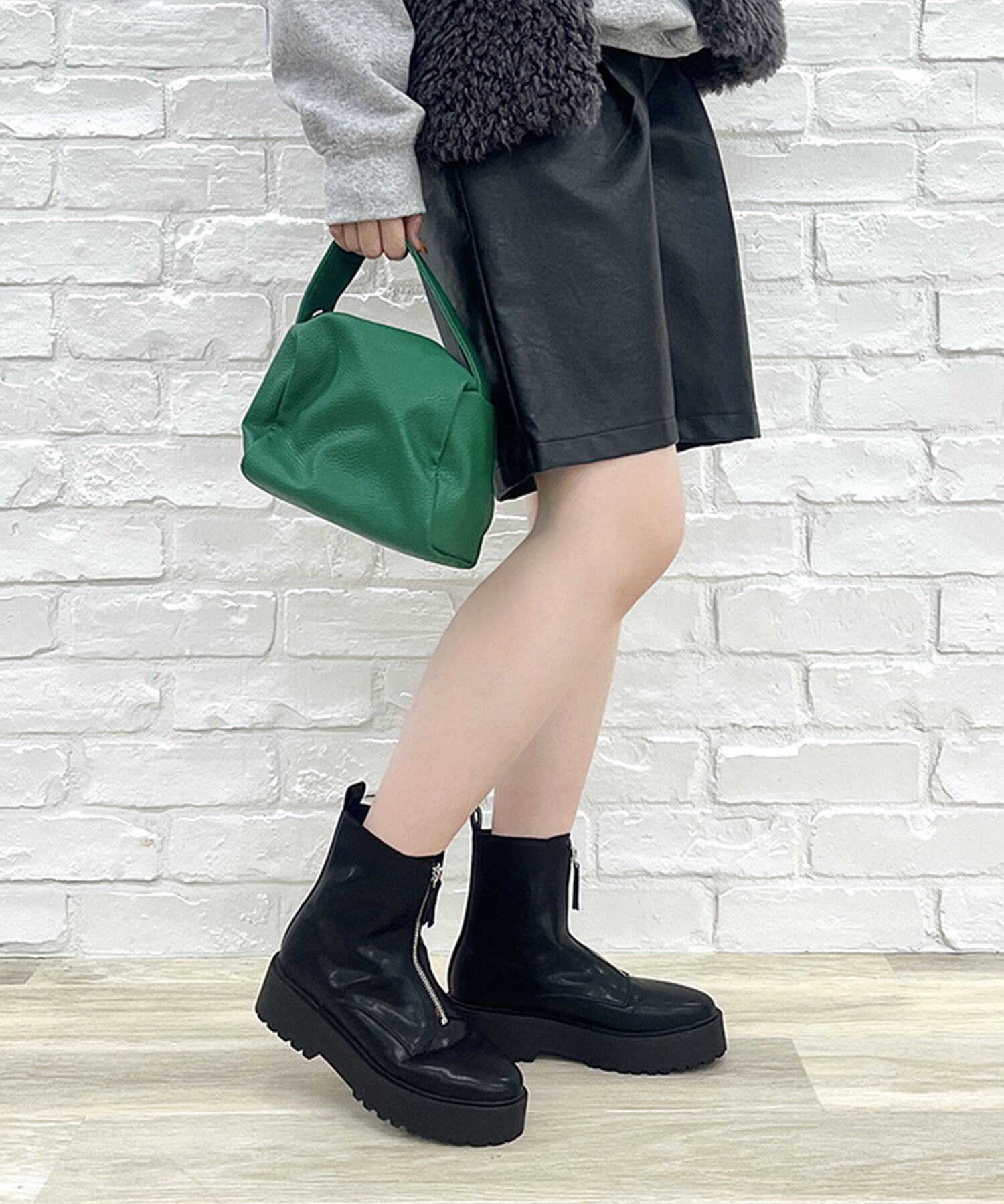 ORiental TRaffic「厚底フロントジップブーツ/31402」|ショートブーツ|