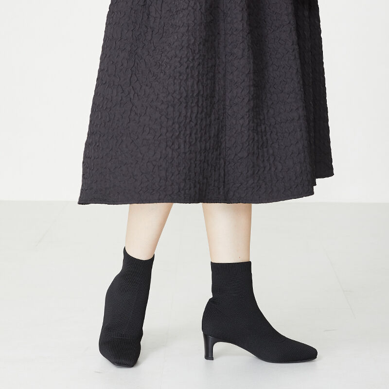 ORiental TRaffic「プレートヒールニットブーツ/31422」|ショートブーツ|