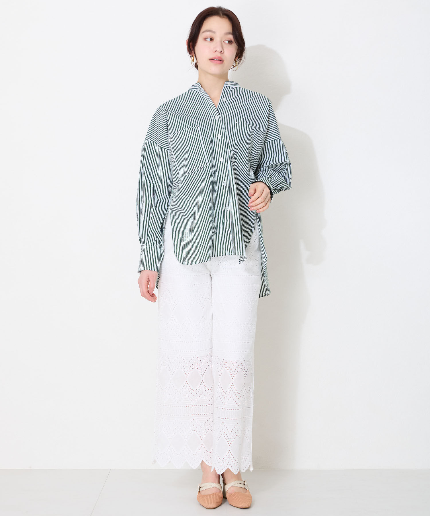 ORiental TRaffic「●2025春夏新作●ニット&times;リボンミュールパンプス/51120 パンプス ミュール ニット 人気 売れてる」|パンプス|