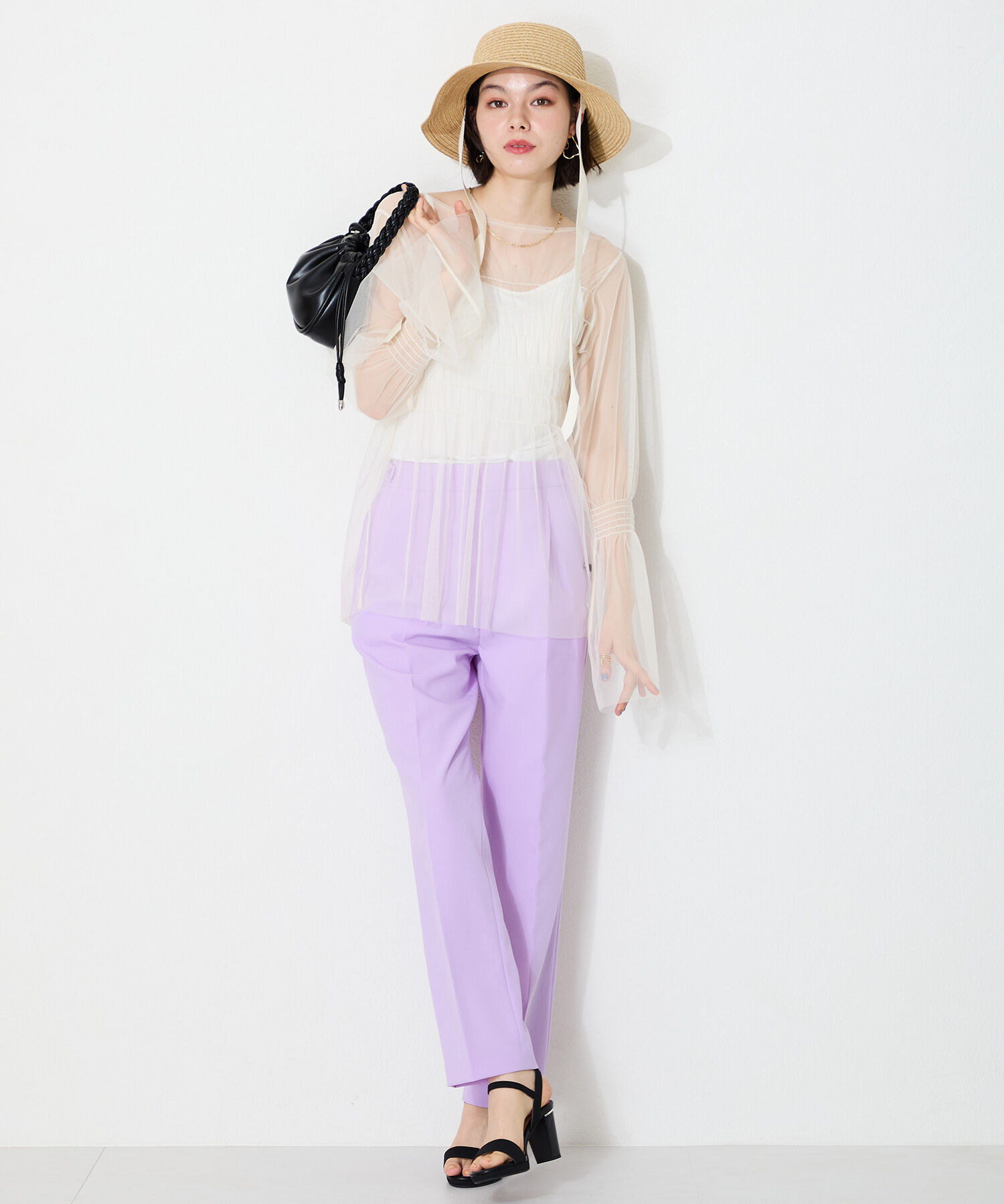 ORiental TRaffic「●2025春夏新作●ラウンドトゥラインヒールサンダル/51208 サンダル トレンド 人気」|サンダル|