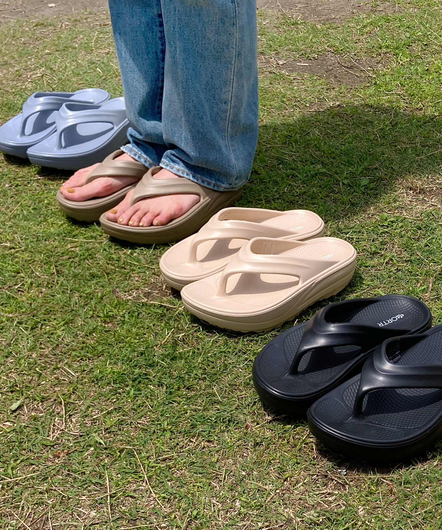 ORiental TRaffic「【リカバリーサンダル】●大人気アイテム●厚底EVAトングサンダル/OT3226 厚底 トング サンダル 」|サンダル|