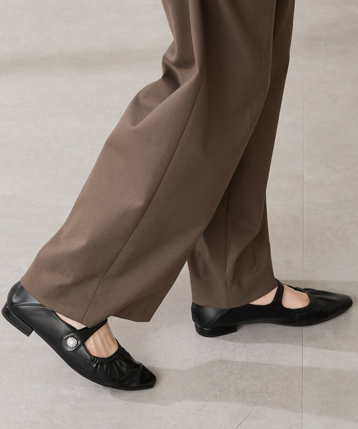 WA Oriental TRaffic「●2025秋冬新作●ギャザーデザインメリージェーン パンプス /52316 フラット 通勤靴 ストラップパンプス」|パンプス|