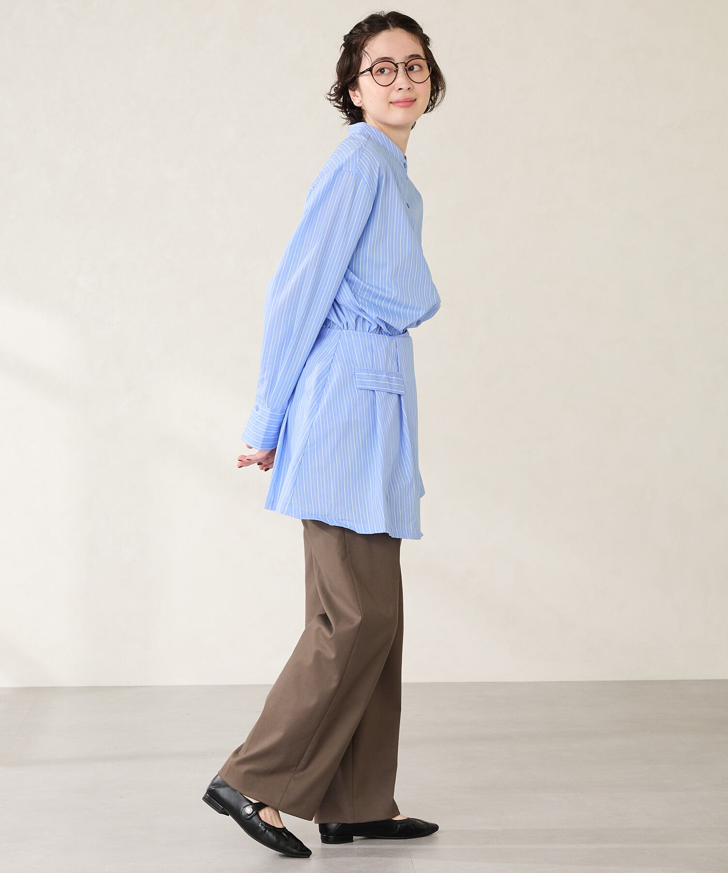 WA Oriental TRaffic「●2025秋冬新作●ギャザーデザインメリージェーン パンプス /52316 フラット 通勤靴 ストラップパンプス」|パンプス|