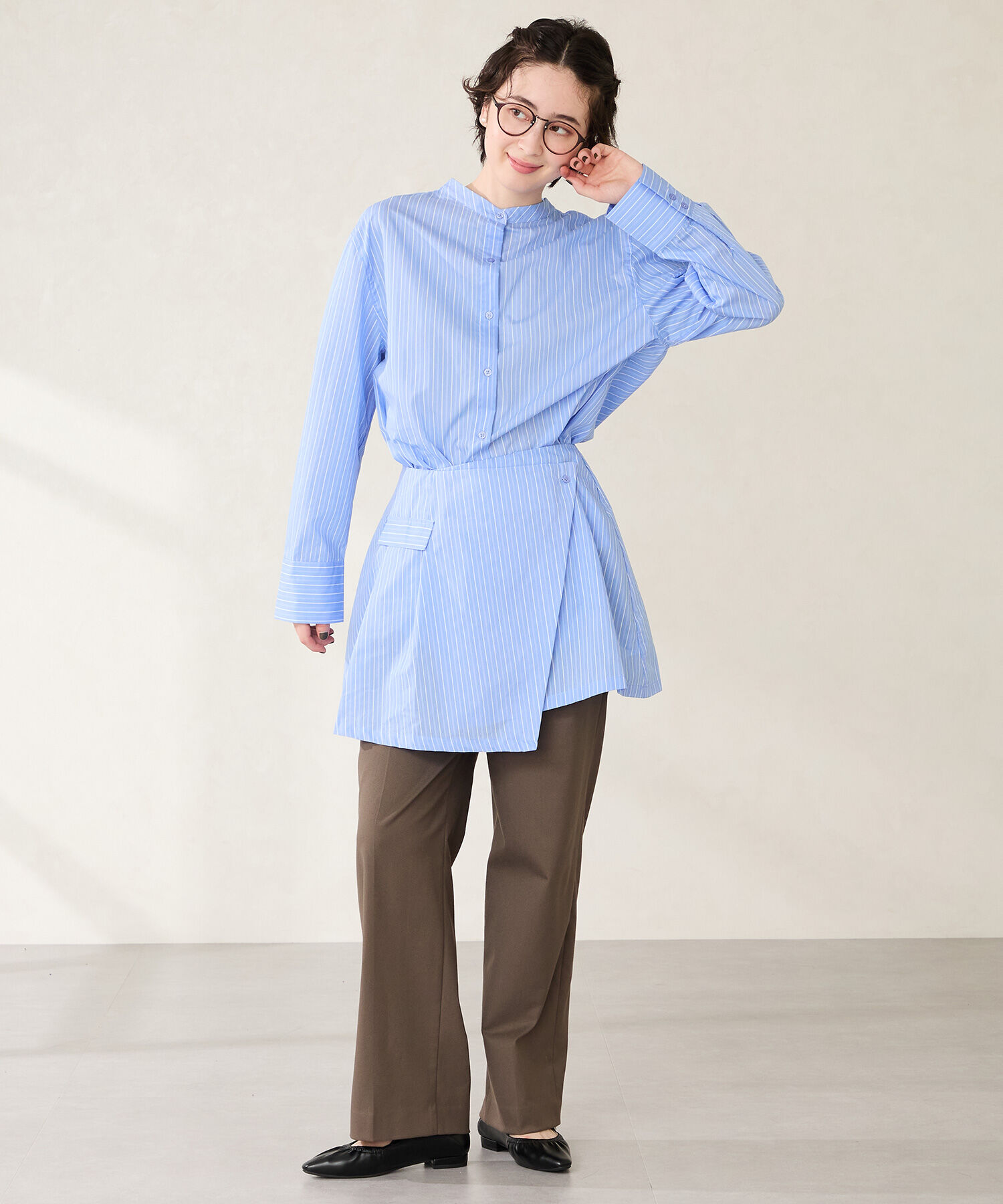 WA Oriental TRaffic「●2025秋冬新作●ギャザーデザインメリージェーン パンプス /52316 フラット 通勤靴 ストラップパンプス」|パンプス|