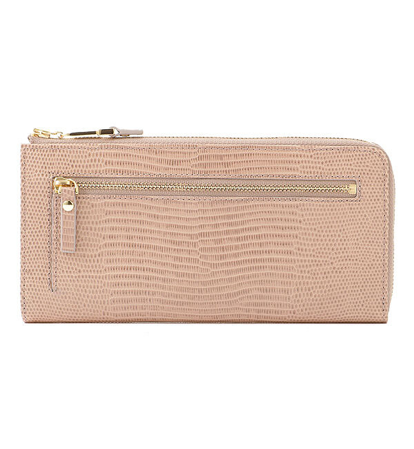 TOPKAPI 「イタリアンレザー・リザード型押し・Lファスナー長財布マチ付き LUCIA[ルチア]」|財布|グレージュ