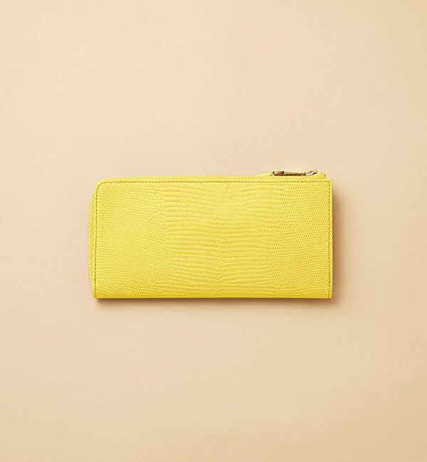 TOPKAPI 「イタリアンレザー・リザード型押し・Lファスナー長財布マチ付き LUCIA[ルチア]」|財布|イエロー