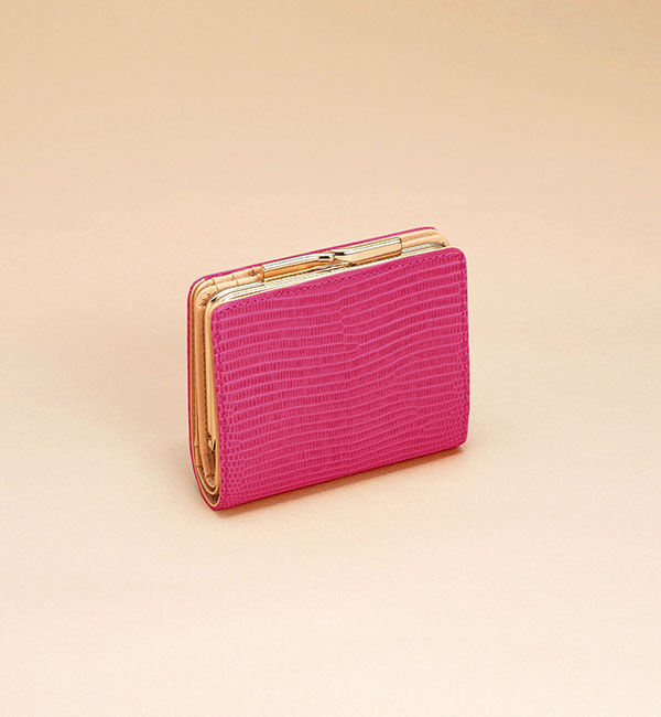 TOPKAPI 「イタリアンレザー・リザード型押し・がま口２つ折り財布 LUCIA[ルチア]」|財布|マゼンタピンク
