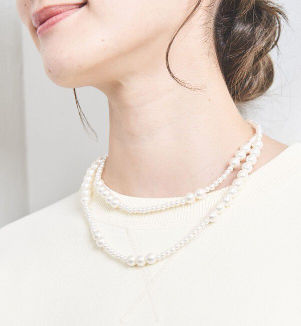 UNITED ARROWS「ランダムイミテーションパール ネックレス」|ネックレス|WHITE