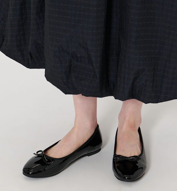 UNITED ARROWS「レイン レザー バレエシューズ」|レインシューズ|BLACK