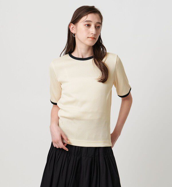 UNITED ARROWS「リブバイカラーパイピング ショートスリーブカットソー」|Tシャツ・カットソー|