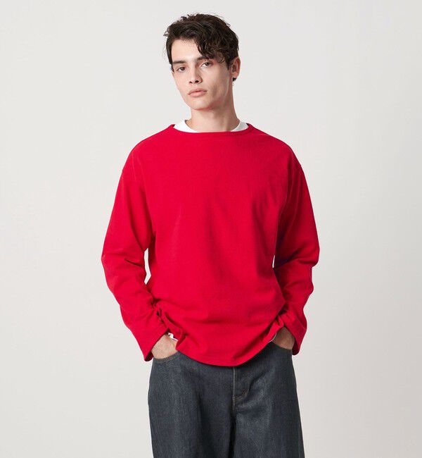 UNITED ARROWS「吊り編み天竺 バスクシャツ 「SLOW &　」」|Tシャツ・カットソー|RED