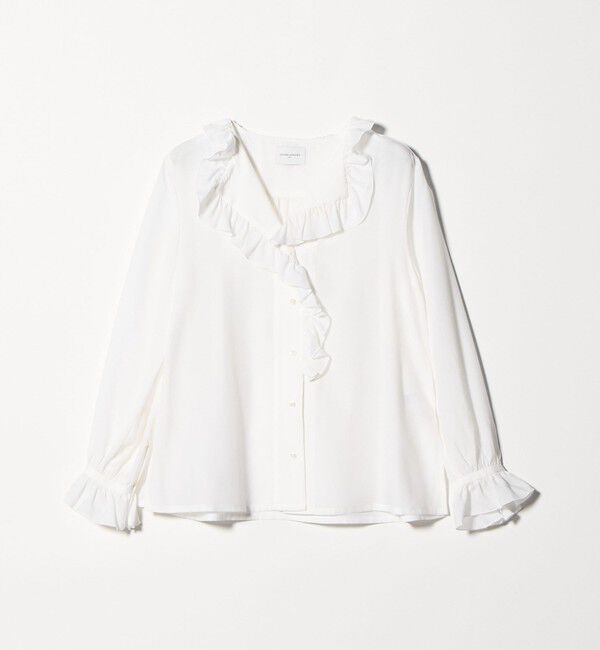UNITED ARROWS「フリルカラー 2WAY ブラウス ‐ウォッシャブル‐」|シャツ・ブラウス|OFF WHITE