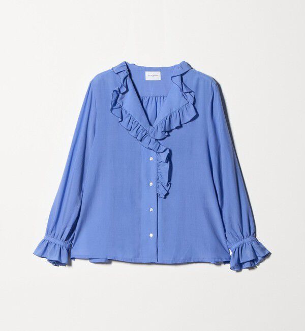 UNITED ARROWS「フリルカラー 2WAY ブラウス ‐ウォッシャブル‐」|シャツ・ブラウス|LT.BLUE