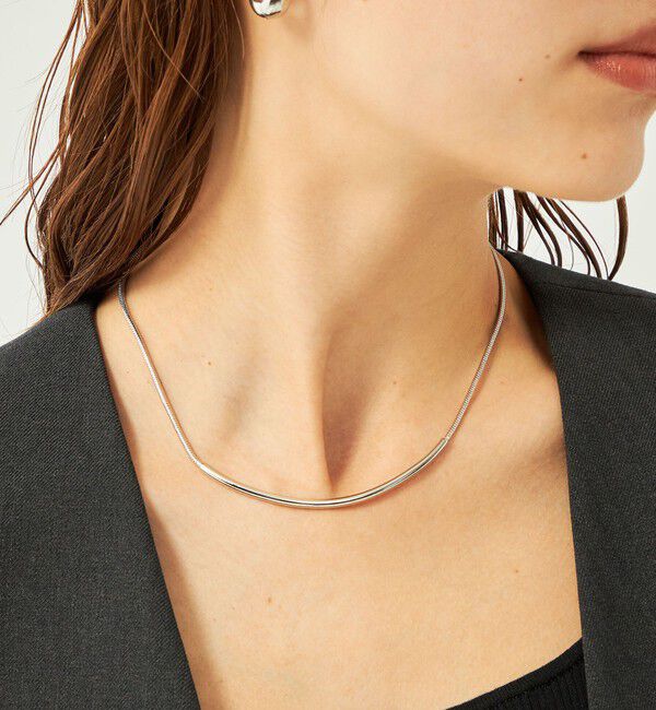 UNITED ARROWS green label relaxing「バー＆スネークチェーン チョーカー ネックレス」|ネックレス|SILVER