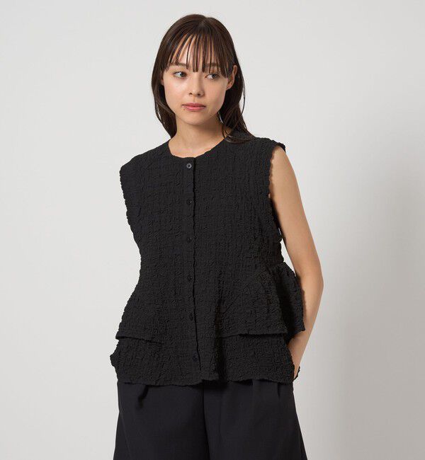 EMMEL REFINES「＜EMMEL REFINES＞EM スソフリル2WAY ノースリーブ ブラウス」|シャツ・ブラウス|