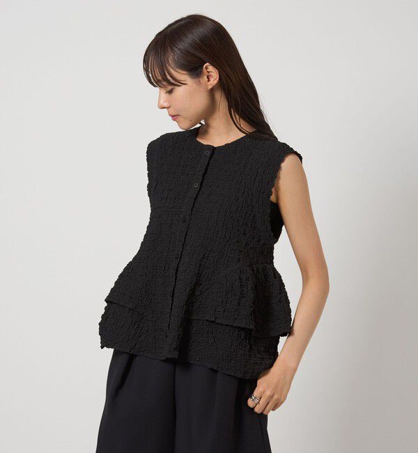 EMMEL REFINES「＜EMMEL REFINES＞EM スソフリル2WAY ノースリーブ ブラウス」|シャツ・ブラウス|