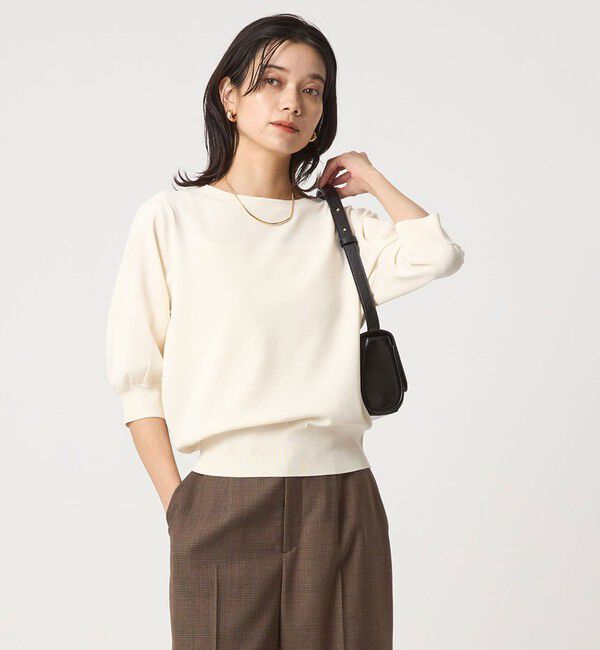 UNITED ARROWS green label relaxing「フォルムスリーブ ニット プルオーバー -ウォッシャブル-」|ニット・セーター|OFF WHITE