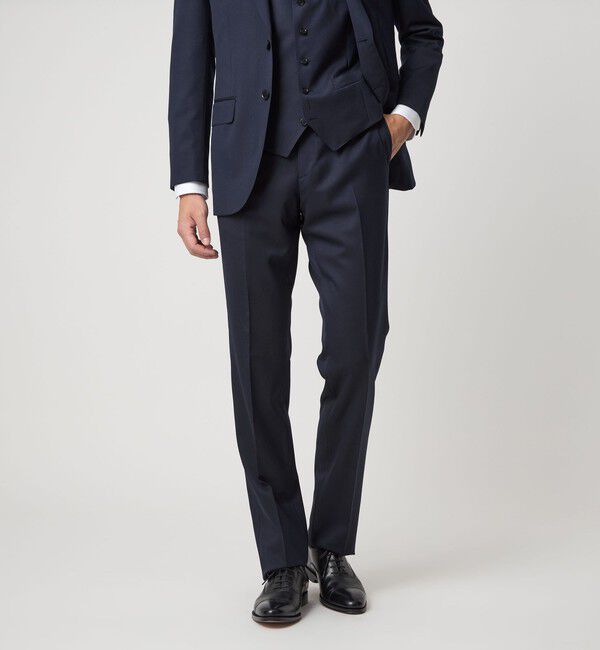 UNITED ARROWS green label relaxing「REDA サージ スリム ノープリーツ スーツパンツ」|スラックス|NAVY