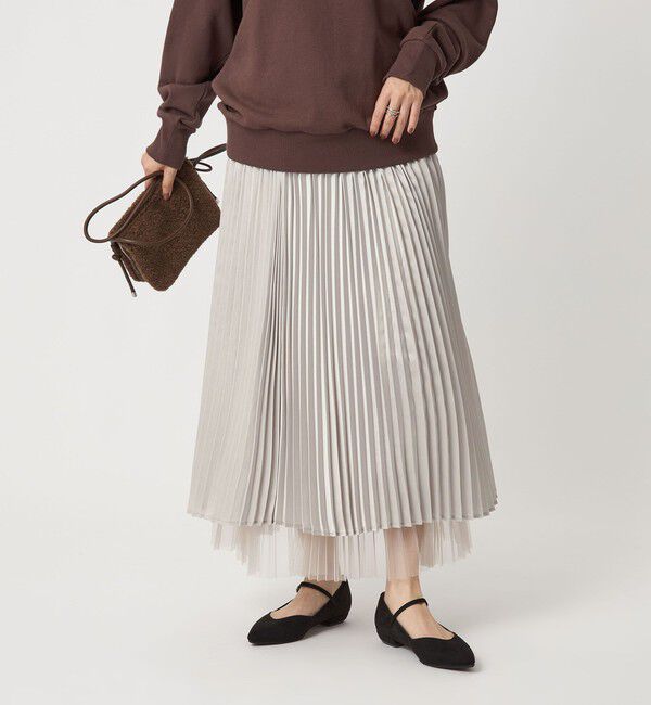 UNITED ARROWS green label relaxing「［size SHORT/TALLあり］2WAY チュール プリーツ スカート」|フレア|