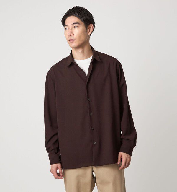 UNITED ARROWS green label relaxing「ワッシャーポプリン ボックス シャツ」|シャツ・ブラウス|DK.BROWN