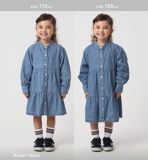 UNITED ARROWS green label relaxing「デニム ティアード チュニック ワンピ / キッズ  100cm-160cm」|チュニック|