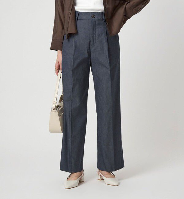 UNITED ARROWS green label relaxing「［size SHORT/TALLあり］キチントボトムス カバー ワイド パンツ シャンブレー」|スラックス|その他1