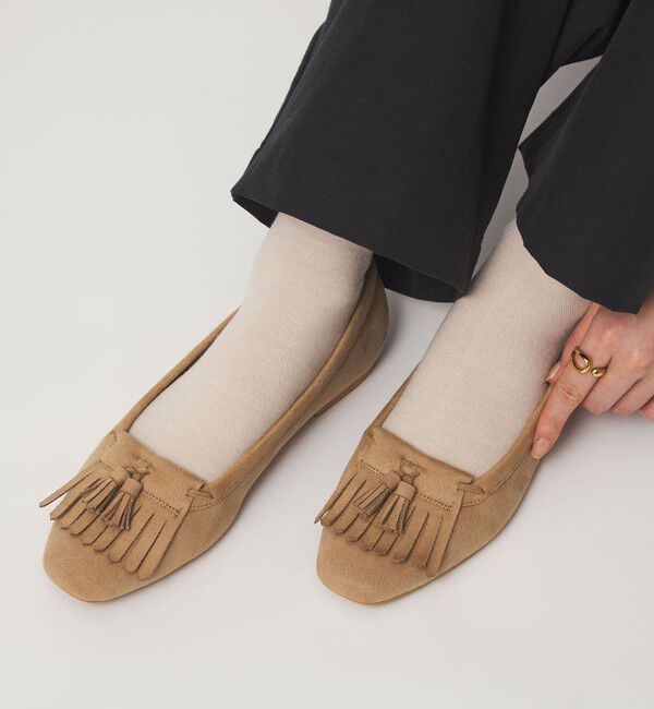 UNITED ARROWS green label relaxing「【WEB限定】キルトタッセル フラットシューズ 撥水」|ローファー|