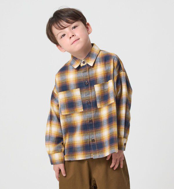 UNITED ARROWS green label relaxing「オンブレチェック シャツ / キッズ  100cm-160cm」|シャツ・ブラウス|